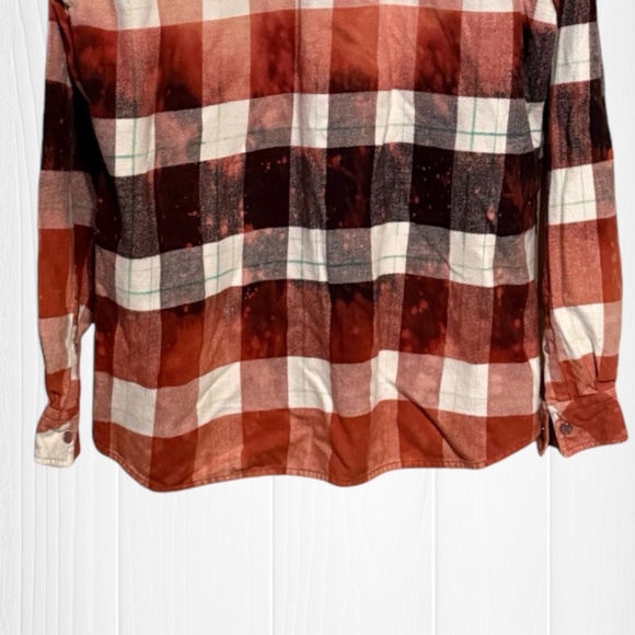 MATIX Custom Hand Distressed Bleached Upcycled Flannel Shirt - Picture 10 of 10